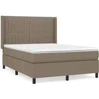 Syfax Boxspringbett mit Matratze Taupe 140x200 cm Stoff