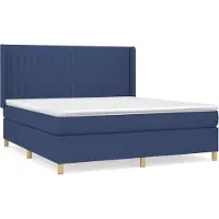 Syfax Boxspringbett mit Matratze Blau 160x200 cm Stoff