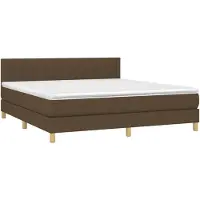 Syfax Boxspringbett mit Matratze Dunkelbraun 160x200 cm Stoff