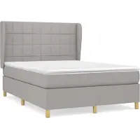 Syfax Boxspringbett mit Matratze Hellgrau 140x190 cm Stoff