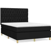 Syfax Boxspringbett mit Matratze Schwarz 140x190 cm Stoff