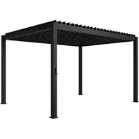 Juskys Lamellendach Tahiti 3x4 m - Stahl Pergola stabil & wetterfest - Anthrazit