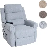 Mendler Fernsehsessel HWC-K63, Relaxsessel Sessel, Liegefunktion Aufstehhilfe Massage Heizfunktion, Stoff/Te