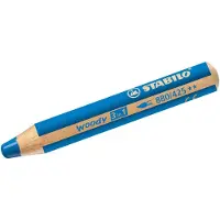 Stabilo Buntstift, Wasserfarbe & Wachsmalkreide - woody 3 in 1 - 5er Pack - mittelblau