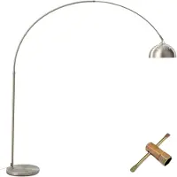 TecTake Bogenleuchte, 70er Jahre Retro-Stil, Teleskopbogen mit schwenkbarem Lampenschirm, Fußschalter, höhenverstellbar 187 - 206 cm