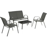 TecTake Sitzgruppe Nora für 4 Personen
