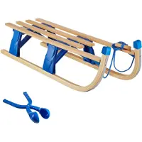TecTake Holzschlitten Jeffrey klappbar 37,5 x 109,5 x 31 cm, Belastbarkeit 130 kg