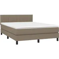 Syfax Boxspringbett mit Matratze Taupe 140x200 cm Stoff