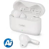 Shine Translation Computer - Sprachübersetzungsgerät - Wireless Earbuds White - EarPods mit Übersetzungsfunktion - Bluetooth 5.0 - 127 Sprachen und 97% Genauigkeit - 24 Stunden Batterie
