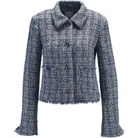 MADELEINE Eleganter Businessblazer mit Fransen in bleu / multicolor | Gr.: 46