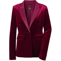 MADELEINE Longblazer "Samtjacke Samtblazer mit Reverskragen" Samtblazer mit Satin-Reverskragen