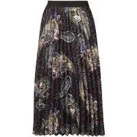 MADELEINE Midirock "Plisseerock Eleganter Midirock mit Paisley-Design", Damen, Gr. 38, schwarz (multicolor, schwarz), Obermaterial: 100% Polyester PES., Modern, normal, Röcke Midirock