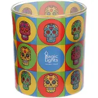 Magic Lights Skull Candle In Glass 7.5 Cm Mehrfarbig