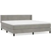 Syfax Boxspringbett mit Matratze Hellgrau 160x200 cm Samt