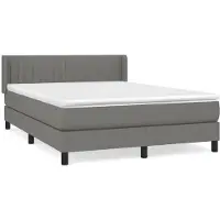 Syfax Boxspringbett mit Matratze Dunkelgrau 140x200 cm Stoff