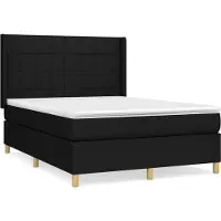 Syfax Boxspringbett mit Matratze Schwarz 140x190 cm Stoff