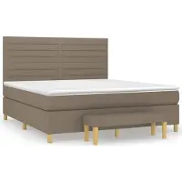 Syfax Boxspringbett mit Matratze Taupe 180x200 cm Stoff