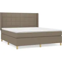 Syfax Boxspringbett mit Matratze Taupe 180x200 cm Stoff