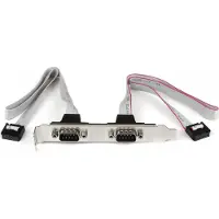 StarTech.com .com 2 Port Seriell DB9 Slotblech mit 10 Pin Pinheader Kabel, 2 x DB-9, 2 x IDC, Silber, Weiß