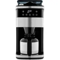 Medion Kaffeemaschine mit Mahlwerk und Thermoskanne (1 Liter, max. 8 Tassen, 8 Mahlstufen, max. 1000 Watt, Timer, LED Display, Tropfstopp, Permanentfilter, MD19911)