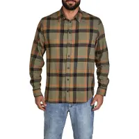 DENIMFY Flanellhemd Herren langarm Kariert Regular Fit DFDean Regular Fit Grün-Schwarz-Argan Oil Braun 4XL