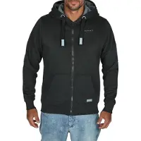 DENIMFY Sweatjacke Herren mit Kapuze Reißverschluss Regular Fit DFLeo - Black-Turbid Blue - S