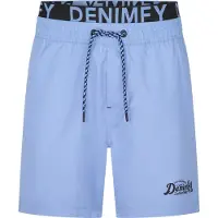 DENIMFY Badehose Herren Lang Badeshorts Doppelter Bund DFNeo - Maya Blue - 5XL