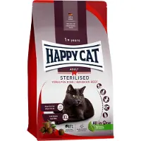 Happy Cat Sterilised Adult Voralpen Rind für Katzen 10 kg Futter