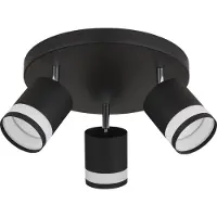 Globo Lighting Strahler Metall schwarz matt, Metall schwarz matt, Kunststoff opal, ø: 300mm, H: 185mm, inkl. 3x GX53 LED 7W 230V, 600lm Source, 364lm Output, 3000K, LED Leuchtmittel inkl. 10161