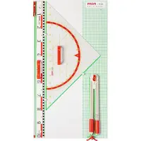 Wissner Tafelzeichengerät PROFI II M, Geräteplatte, 100cm Lineal, Zirkel & Geodreieck