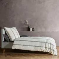 Fleuresse gewebte Edelflanell Bettwäsche Lech Nashville weiß 200x220 cm + 2x 80x80 cm - weiß