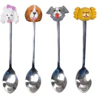 Blond Amsterdam 4er-Set Teelöffel Hund in Bunt - 14cm | Gr.: onesize
