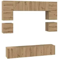vidaXL TV-Schrankset 8 stk. Artisan-Eiche Holzwerkstoff