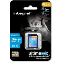 Integral 512GB SDXC/XC UHS-II U3 V90 - 300-280 MB/s