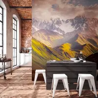 Profhome 382571-GU Fototapete Landschaft Grün Braun Beige Weiß 3,71 m x 2,8 m 0,53 m x 20,10 m 10,39 m2 Grün