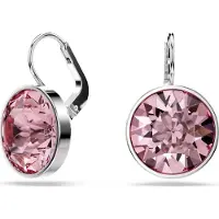 Swarovski Bella Earrings Round cut Pink Rhodium topcoat One Size Crystals rhodiumplated glass