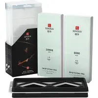 Xinzuo - Professionelles Schleifstein-Set mit 2 Steinen (Korund & Glas) - 3000/10000 - L