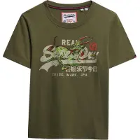 Superdry für Damen. W1011772A T-shirt Tokyo Vintage grün (M), Lässig, Baumwolle, Kurzarm