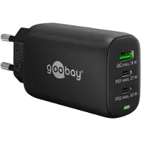 Goobay USB-C PD 3-fach Multiport-Schnellladegerät 65 W schwarz