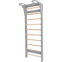 FitWood of Scandinavia Sprossenwand "Aarni", Grau mit Holzsprossen