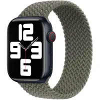 Apple Geflochtenes Solo Loop für Watch | 44/45/46/49 mm - Größe 1 - Olive