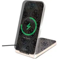GUESS składana ład. indukcyjna 2w1 GUDCFAL4PEGW 15W brązowy/brown 4G Pattern MagSafe