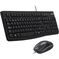 Logitech MK120, Kabelgebunden, USB, QWERTY, Schwarz, Maus enthalten