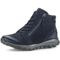 Gabor Rollingsoft Bootie 76.868.46, Nubukleder, ocean (Mel), Schnürung u. Reißv., Wechselfußbett 37 1/2