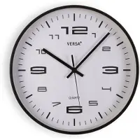 Versa Wanduhr Schwarz Kunststoff 25 x 25 x 4 cm