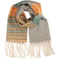 Clayre & Eef Schal in Grau/ Orange - (L)180 x (B)50 cm - onesize