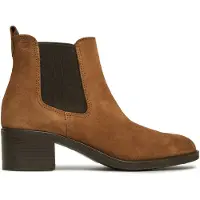 Tamaris Damen Stiefelette Chelsea Boot Leder Blockabsatz bequem 1-25026-41, Größe:37 EU, Farbe:Braun