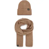Calvin Klein Set Schal und Mütze Monogram Rib Scarf Beanie Set IU0IU00638 Braun