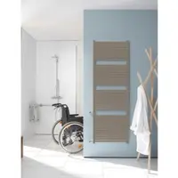 Zehnder Design-Heizkörper Toga TO-150-060, Beige Grey, 1436 x 35 x 600 mm, montagefertig mit Wandkonsolen