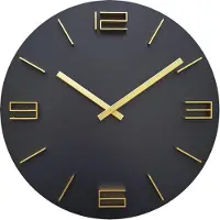 Nextime WT2400, Wand, Analoge Uhr, Rund, Schwarz, Gold, 40 cm, 1 Stück(e)